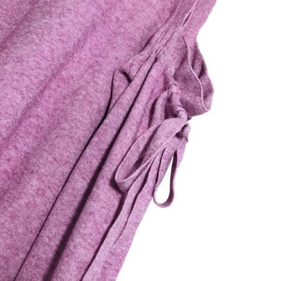 Barbiecore Pink Self Tie Bow Sleeve Cold Shoulder Sweater Size Small - Picture 8 of 13